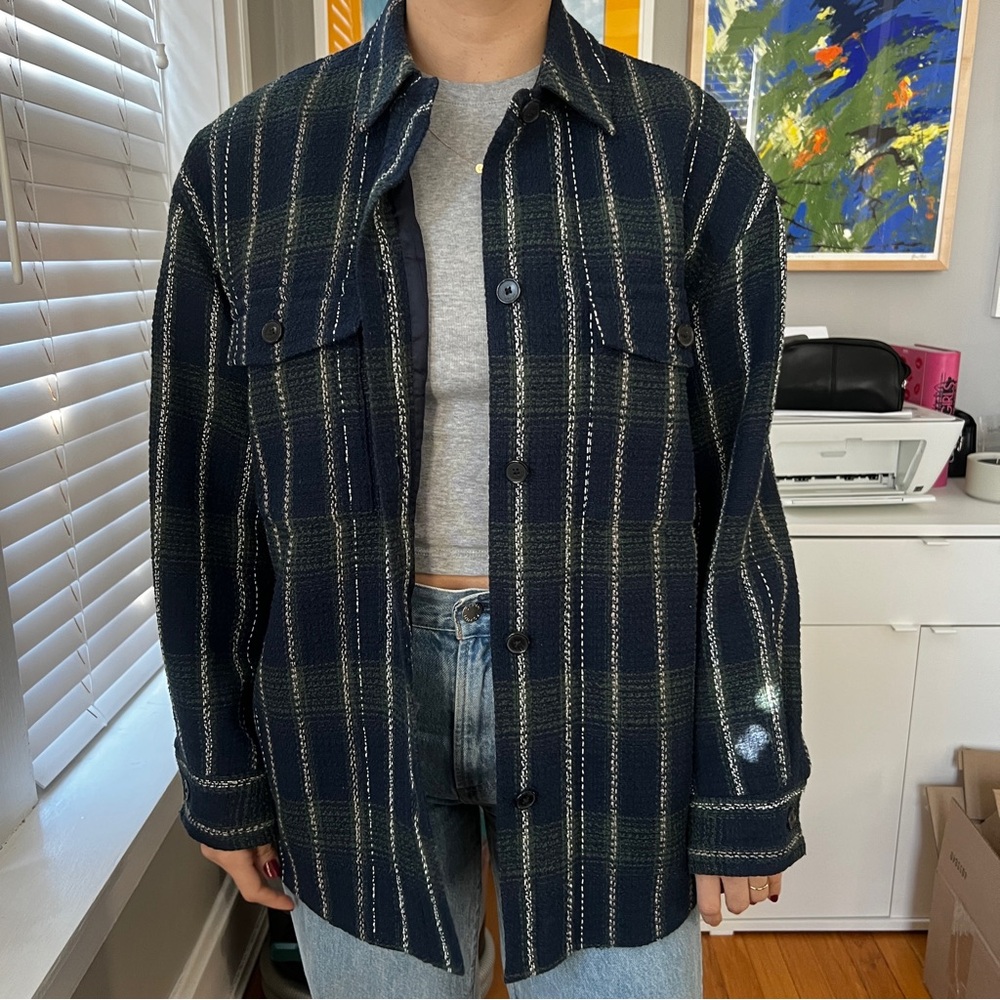 Aritzia Babaton Shirt Jacket Tweed Plaid size 1